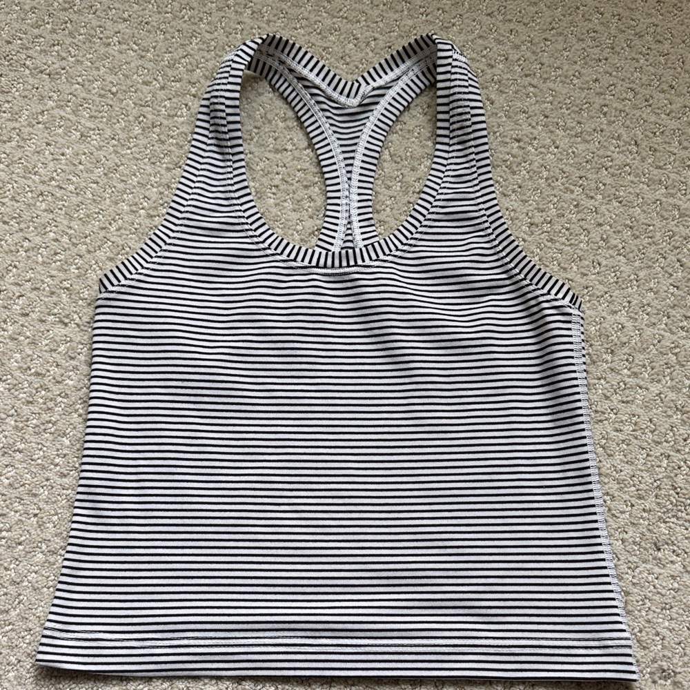 Lululemon tank top hemmed at Lulu to be more cropped